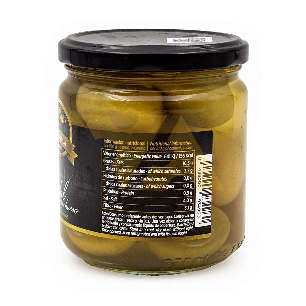 Оливки зеленые с косточками "GORDAL", LA TORTOLA, 0,370 кг/0,200 кг (ст/б)  LA TORTOLA Испания