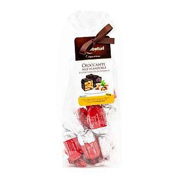 Конфеты шоколадные грильяж из обжаренного миндаля с апельсиновым медом в темном шоколаде, SGAMBELLURI, 0,200 кг (пл/пакет)