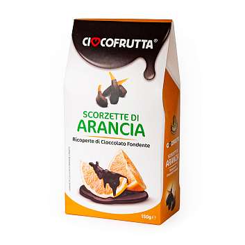 Апельсиновые цукаты в темном шоколаде, CIOCCOFRUTTA, 0,150 кг (карт/кор)