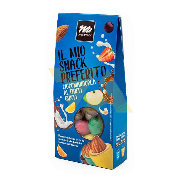 Миндаль обжаренный покрытый молочным, тёмным или белым шоколадом ассорти IL MIO SNACK PREFERITO, MAXTRIS, 0,150 кг (карт/кор)  Confetti Maxtris Италия