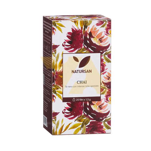 Смесь черного чая и пряностей CHAI, 25 пакетиков по 1,5 гр., NATURSAN, 0,0375 кг (карт/кор)  SNAK Италия