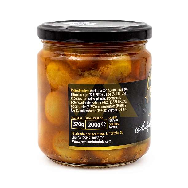 Оливки зеленые с косточками "ANTOJO DE LA ABUELA MARÍA", LA TORTOLA, 0,370 кг/0,200 кг (ст/б)  LA TORTOLA Испания