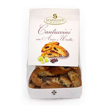 Кантуччини с анисом и изюмом, SCAPIGLIATI, 0,150 кг (пл/пак)