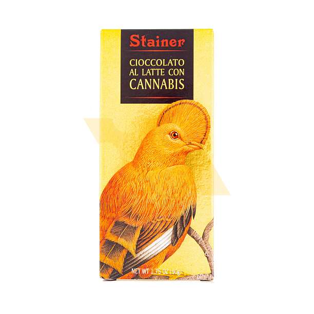 Шоколад молочный с канабисом 019, 43% какао, канабис 2%, STAINER, 0,05 кг  ANDREA STAINER Италия