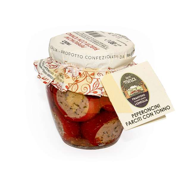 Перец острый фаршированный тунцом, SANTAGATA, 0,18 кг (ст/б)  Frantoio di Sant'Agata d'Oneglia Италия