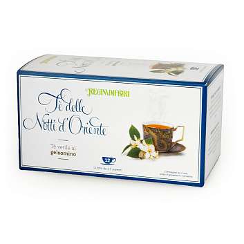 Чай зеленый с жасмином "Восточные ночи", 12 пакетиков по 2,5 гр, REGINADIFIORI, 0,030 гр (карт/кор)