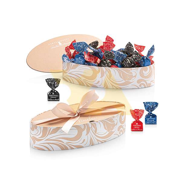 Ассорти TIMELESS TARTUFIDOLCI, 3 вида, ANTICA TORRONERIA PIEMONTESE, 0,200 кг (бежевая карт/кор лодочкой)  Antica Torroneria Piemontese Италия