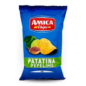 Чипсы картофельные со вкусом лайма и перца PEP&LIME, AMICA CHIPS, 0,100 кг
