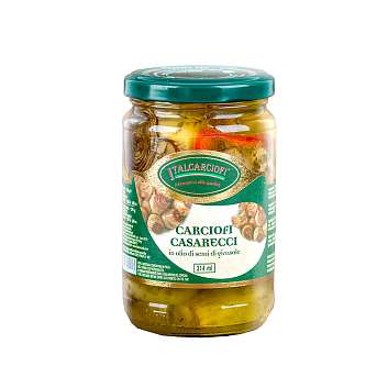 Артишоки по-домашнему в подсолнечном масле, ITALCARCIOFI, 0,28 кг/0,17 кг/,314 л (ст/б)