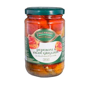 Перец жареный на гриле в подсолнечном масле, ITALCARCIOFI, 0,28 кг/0,17 кг/0,314 л (ст/б)