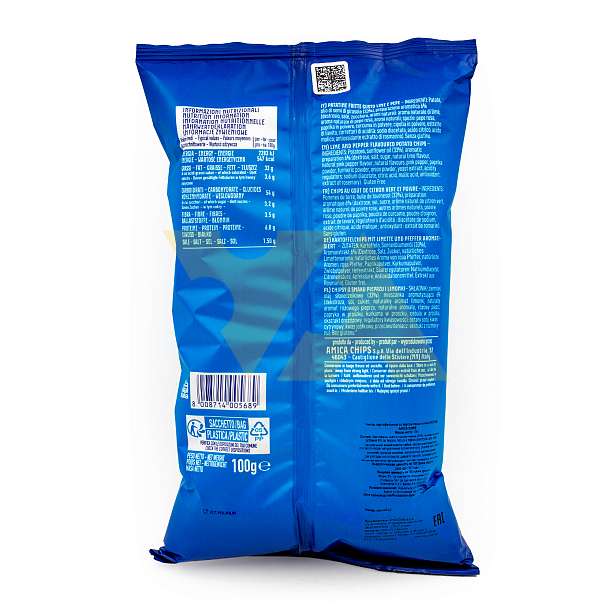Чипсы картофельные со вкусом лайма и перца PEP&LIME, AMICA CHIPS, 0,100 кг  Amica Chips Италия