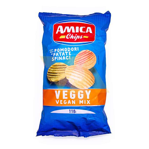 Чипсы картофельные вегетарианские (картофель, томаты, шпинат) VEGGY ALFREDO'S, AMICA CHIPS, 0,11 кг 0.110 кг. Amica Chips Италия