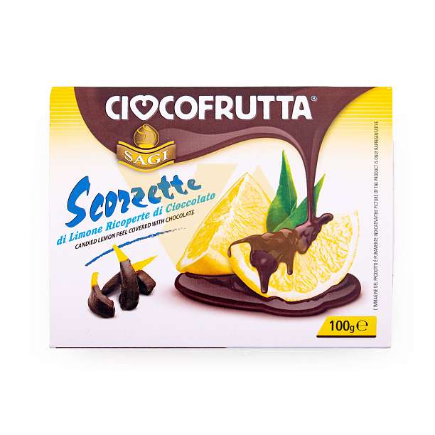 Лимонные цукаты засахаренные в темном шоколаде (30%), CIOCCOFRUTTA, 0,100 кг (пласт/ван)  Ciocofrutta Италия