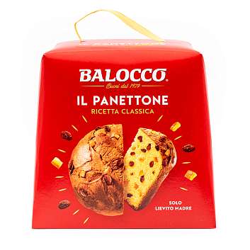 Панеттоне с изюмом и цукатами, рождественский кекс из Милана, BALOCCO, 0,75 кг (карт/кор)