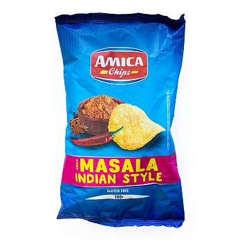 Чипсы картофельные со вкусом индийской смеси специй Масала, AMICA CHIPS, 0,1 кг