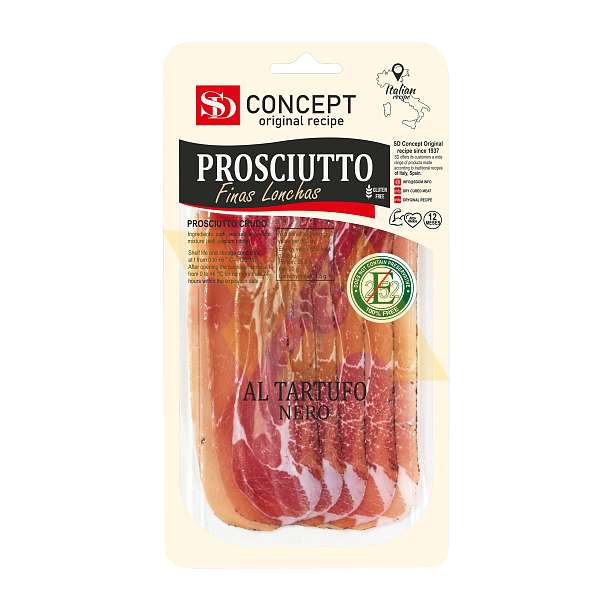 Окорок сыровяленый (прошутто) с черным трюфелем SD, выдержка 12 мес., нарезка, 0,050 кг  Сытный дом Россия