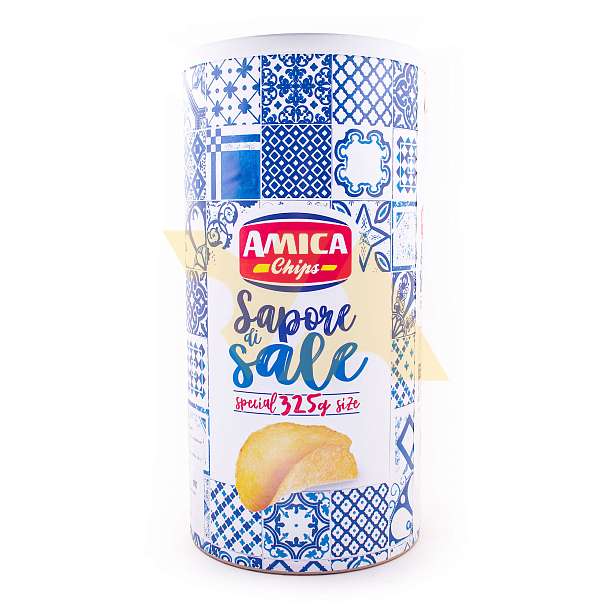 Чипсы картофельные c пониженным содержанием соли (-50%) SAPORE DI SALE, AMICA CHIPS, 0,325 кг (туба)  Amica Chips Италия