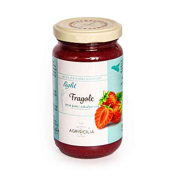 Конфитюр из клубники без добавления сахара LIGHT, AGRISICILIA, 0,240 кг (ст/б)