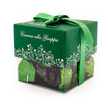 Конфеты 0141 из темного шоколада с начинкой из граппового крема 50% CUNEESE alla GRAPPA, ANTICA TORRONERIA PIEMONTESE, 0,180 кг (карт/кор зелёный кубик)