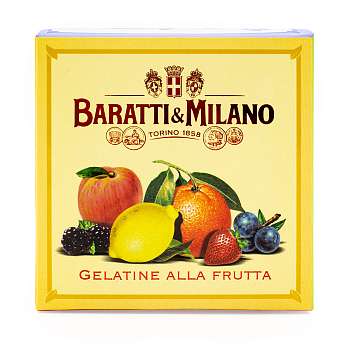 Мармелад фруктовый ассорти с фруктовым соком GIADA, 5853, 5 вкусов, BARATTI&MILANO, 0,150 кг (карт/кор кубик)