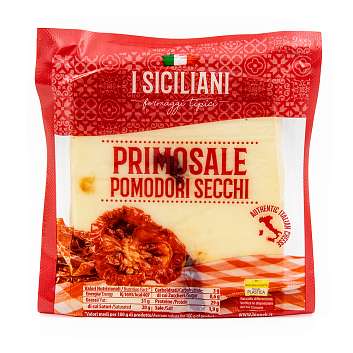 Пекорино с сушеными томатами PRIMOSALE, молодой сыр из овечьего молока, BIOPEK, 0,200 кг (вак/уп)