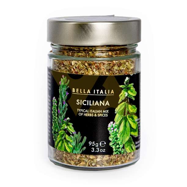 Специи сицилийские, смесь специй для мяса на гриле, запекания рыбы и ароматизации соусов, BELLA ITALIA, UMBRO, 0,095 кг (ст/б)  Antico Pastificio Umbro S.r.l. Италия