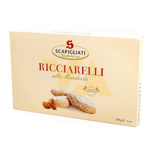 Печенье Риччарелли миндальные, SCAPIGLIATI, 0,150 кг (карт/кор)  Scapigliati Dolciaria Италия