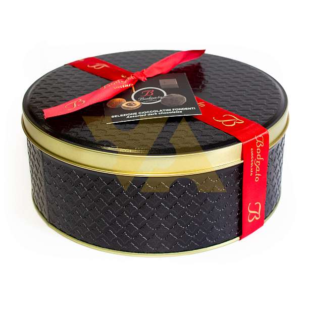 Конфеты коллекция в темном шоколаде, ассорти 5 видов, BODRATO CIOCCOLATO, 0,350 кг (черная жест/коробка)  Bodrato Cioccolato Италия