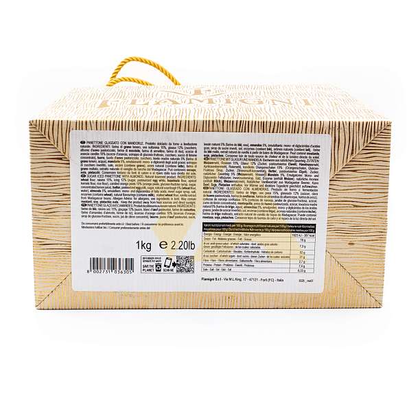 ПАНЕТТОНЕ, ГЛАЗИРОВАННЫЙ МИНДАЛЕМ, FLAMIGNI, 1 кг (подарочный пакет)  Flamigni S.r.L. Италия