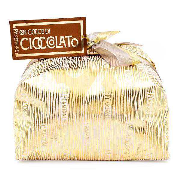 Панеттоне с шоколадными каплями без изюма и цукатов, FLAMIGNI, 1 кг (бумажная упаковка)  Flamigni S.r.L. Италия