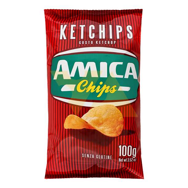 Чипсы картофельные со вкусом кетчупа KETCHIPS, AMICA CHIPS, 0,1 кг 0.1 кг. Amica Chips Италия