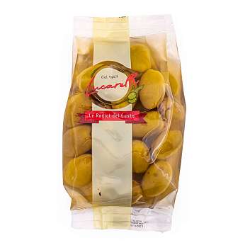 Оливки зеленые Аперитиво в рассоле, LUCARELLI, 0,350 кг/0,200 кг(пл/пак)