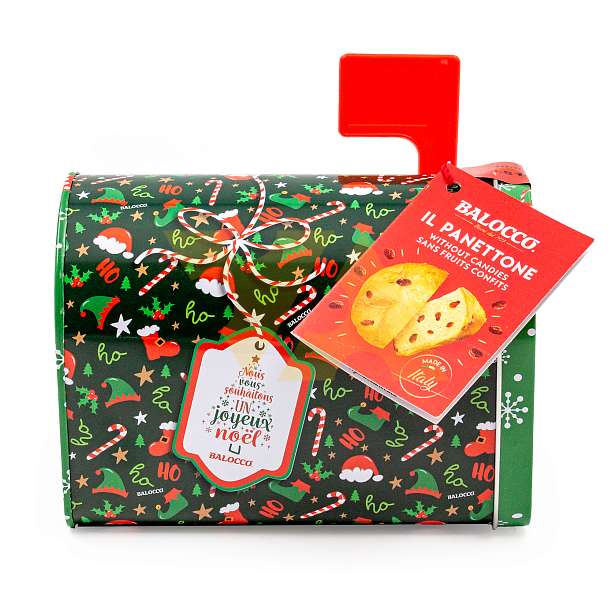 Панеттоне мини без цукатов в жестяной коробке в виде почтового ящика, рождественский кекс из Милана, BALOCCO, 0,08 кг (жест/кор) 0.08 кг. Balocco Италия