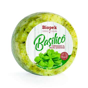 Пекорино с соусом Песто по-генуэзски DOP PRIMOSALE, молодой сыр из овечьего молока, BIOPEK, ~ 1 кг (вак/уп)