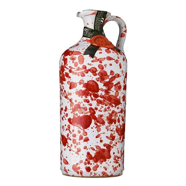 Масло оливковое первого холодного отжима FRUTTATO MEDIO, GALANTINO, 0,5 л (керамический кувшин FANTASIA ROSSO красный)  Frantoio F.lli Galantino S.N.C. Италия