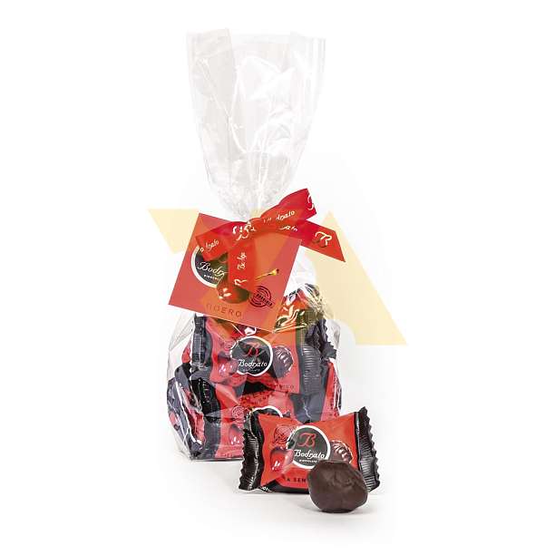 Конфеты Боеро черешня без косточки с граппой в темном шоколаде, BODRATO CIOCCOLATO, 0,150 кг (пласт/пакет)  Bodrato Cioccolato Италия