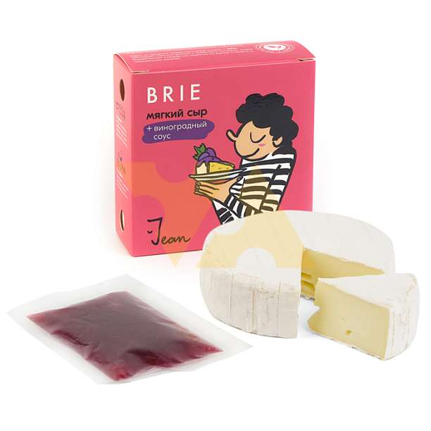 Сыр мягкий Бри с виноградным соусом 145 г, ТМ "JEAN"  ЛЕ ФОРТ Россия