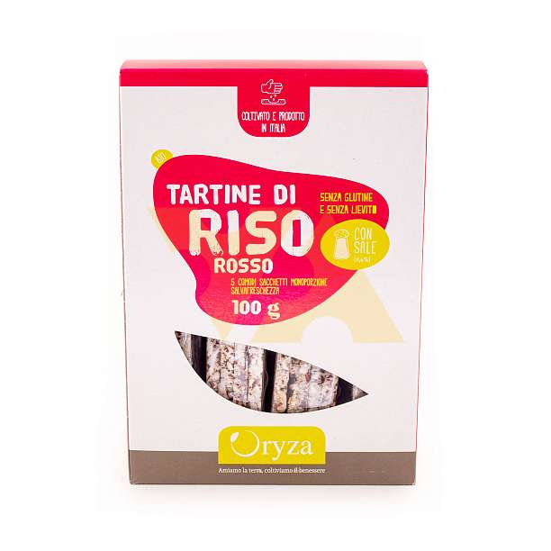 Хлебцы прямоугольные (тартине) из красного риса BIO, ORYZA,  0,1 кг  Oryza s.r.l. Италия