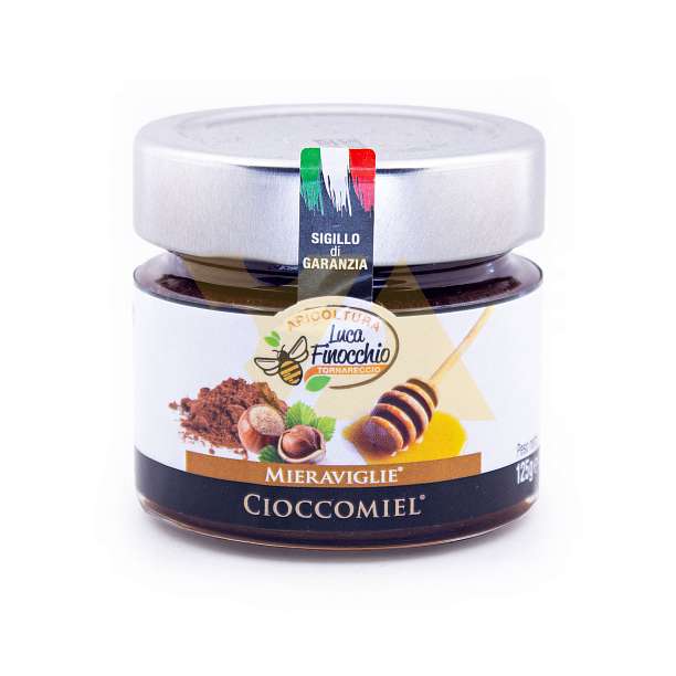 Соус на основе мёда с фундуком и какао CIOCCOMIEL, LUCA FINOCCHIO, 0,125 кг (ст/б)  Apicoltura Luca Finocchio Италия