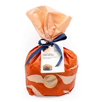 Панеттоне с каплями шоколада, покрытый шоколадом, без изюма и цукатов, FIASCONARO, 0,500 кг (бум/уп)