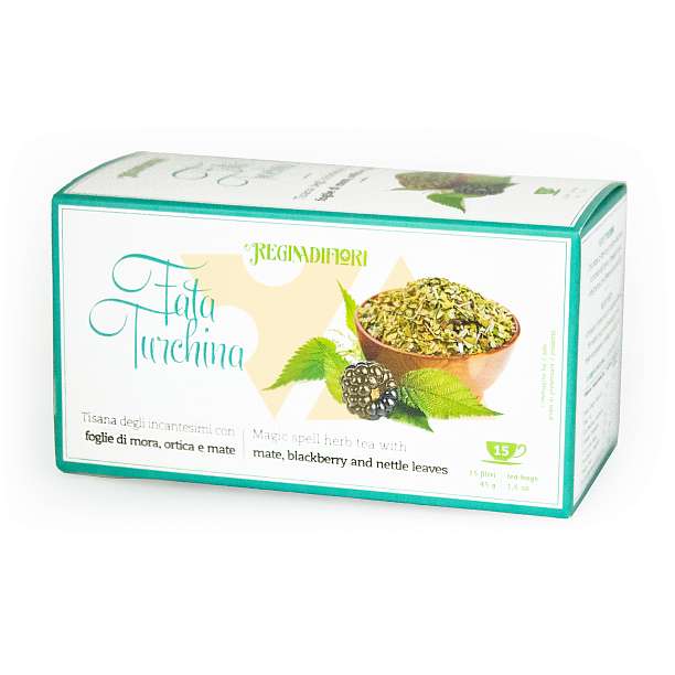 Чай травяной с листьями ежевики, крапивой и мате "Сказочная фея", 15 пакетиков по 3 гр, REGINADIFIORI, 0,045 гр (карт/кор)  REGINADIFIORI Италия