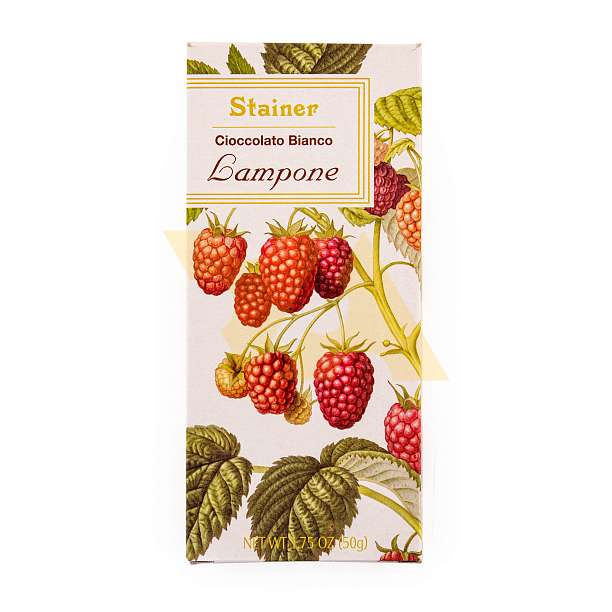 Шоколад белый с малиной, 1162, 32% какао, STAINER, 0,05 кг  ANDREA STAINER Италия