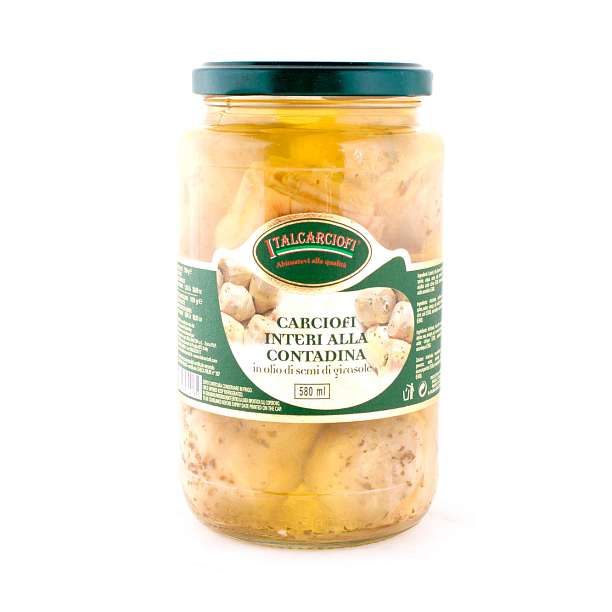 Артишоки целые по-крестьянски в подсолнечном масле, ITALCARCIOFI, 0,53 кг/0,31 кг/0,58 л (ст/б) 0.58 л. Italcarciofi S.r.L. Италия
