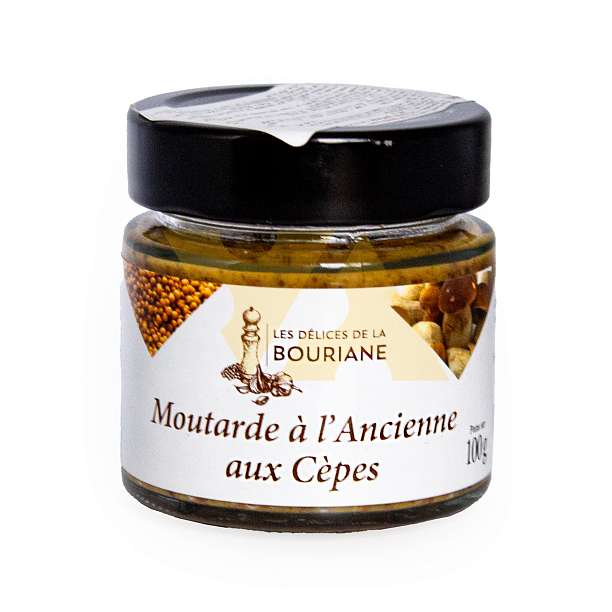 Горчица (мостарда) по старинному рецепту ароматизированная белыми грибами, VALETTE, 0,100 кг (ст/б)  Valette Foie Gras Франция