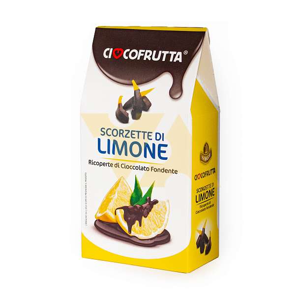 Лимонные цукаты в темном шоколаде, CIOCCOFRUTTA, 0,150 кг (карт/кор)  Ciocofrutta Италия
