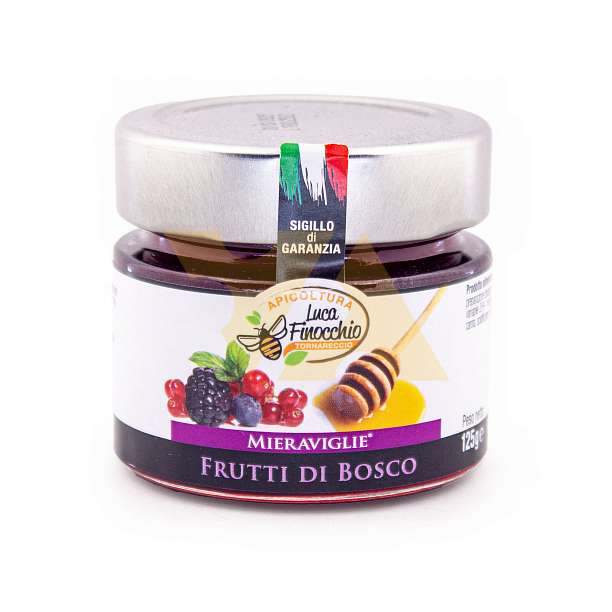 Соус на основе мёда с лесными ягодами, LUCA FINOCCHIO, 0,125 кг (ст/б)  Apicoltura Luca Finocchio Италия
