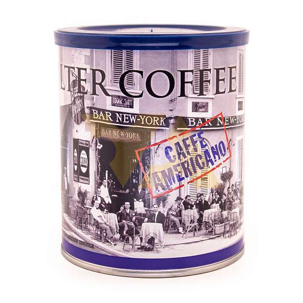 Кофе Американо, смесь обжаренного молотого кофе, для приготовления методом фильтр-кофе FILTER COFFEE, NEW YORK, 0,250 кг (ж/б)  Caffè New York Италия