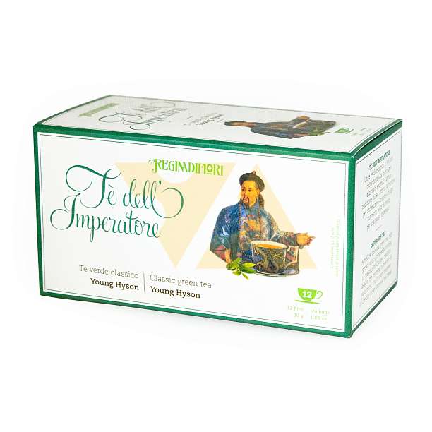 Чай зеленый классический цейлонский "Император", 12 пакетиков по 2,5 гр, REGINADIFIORI, 0,030 гр (карт/кор)  REGINADIFIORI Италия