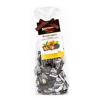 Конфеты шоколадные инжир с сердцевиной из миндаля с апельсиновым медом в темном шоколаде, SGAMBELLURI, 0,200 кг (пл/пакет)