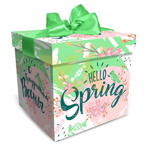 Подарочная упаковка "Кубик Хэллоу Спринг b45" зеленый